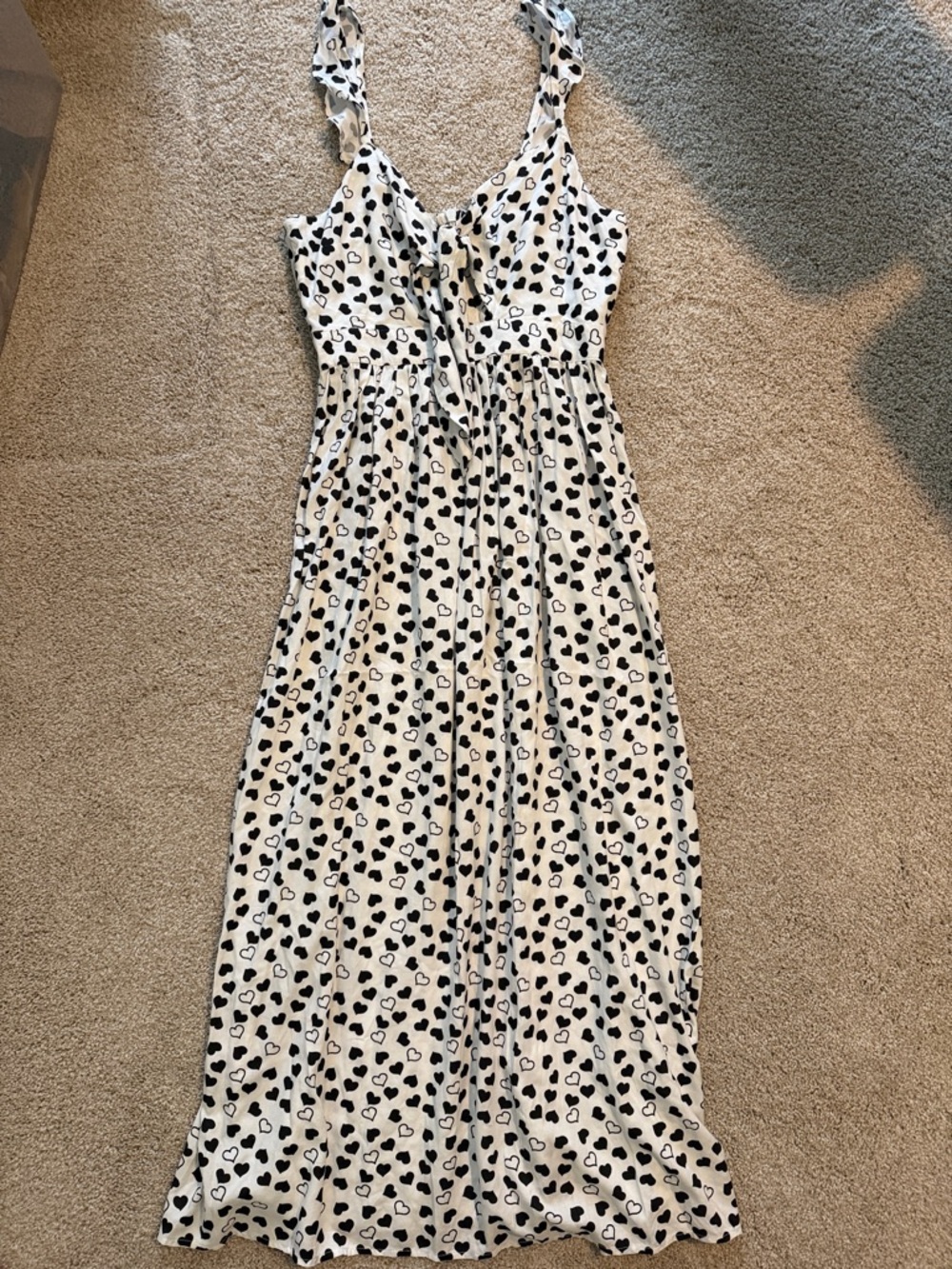 Topshop White Dress with Black Heart Print